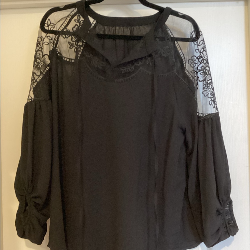 Elegant Black Lace Women's Top